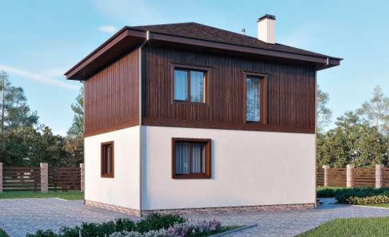 100-006-Л Проект двухэтажного дома, небольшой коттедж из бризолита Ахтубинск | Проекты домов от House Expert