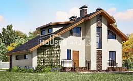 180-008-П Проект двухэтажного дома мансардой и гаражом, классический коттедж из арболита, House Expert