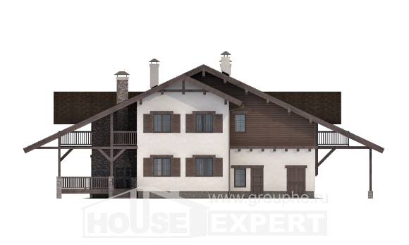 320-001-П Проект двухэтажного дома мансардный этаж и гаражом, огромный домик из кирпича, Астрахань