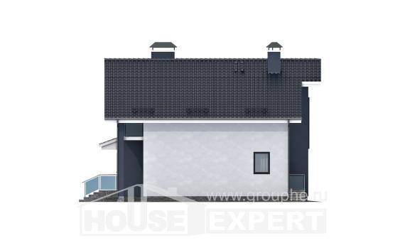 150-005-П Проект двухэтажного дома с мансардой, бюджетный домик из газобетона, Астрахань