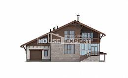 420-001-П Проект трехэтажного дома с мансардой, гараж, просторный дом из кирпича, Ахтубинск