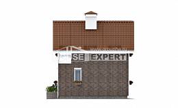 045-001-Л Проект двухэтажного дома с мансардным этажом, махонький дом из поризованных блоков Астрахань, House Expert