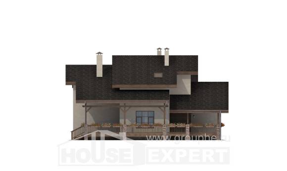 240-003-П Проект двухэтажного дома с мансардным этажом, классический домик из кирпича, House Expert