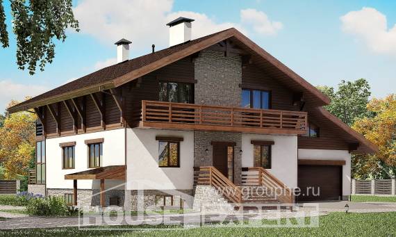 420-001-П Проект трехэтажного дома с мансардой и гаражом, красивый коттедж из кирпича, Астрахань