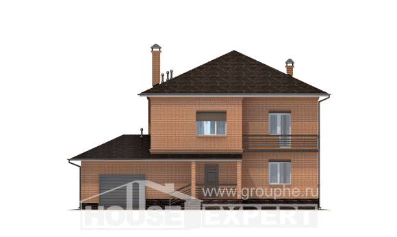245-003-Л Проект двухэтажного дома, гараж, простой коттедж из кирпича, Астрахань