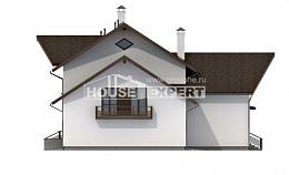 300-002-П Проект двухэтажного дома с мансардным этажом, гараж, большой коттедж из бризолита, Астрахань