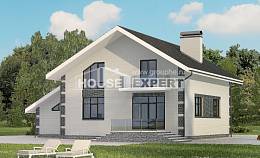 180-001-П Проект двухэтажного дома мансардой и гаражом, доступный коттедж из арболита, Астрахань