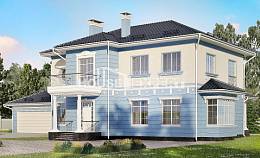 285-003-Л Проект двухэтажного дома, гараж, большой коттедж из кирпича, Ахтубинск