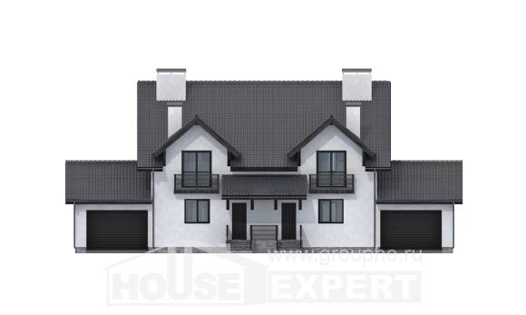 290-003-П Проект двухэтажного дома с мансардным этажом, уютный коттедж из теплоблока Астрахань, House Expert