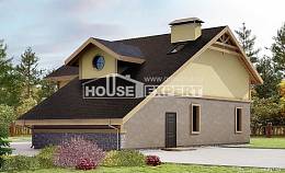 180-011-П Проект двухэтажного дома с мансардой и гаражом, современный домик из теплоблока, House Expert