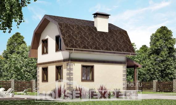 070-004-П Проект двухэтажного дома с мансардой, бюджетный домик из газобетона, House Expert