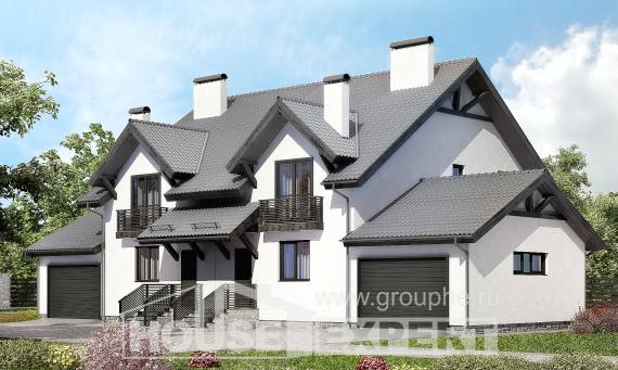 290-003-П Проект двухэтажного дома с мансардой, классический коттедж из керамзитобетонных блоков Ахтубинск, House Expert