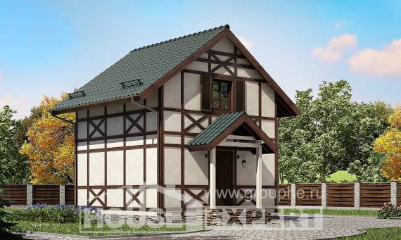 060-002-П Проект двухэтажного дома с мансардным этажом, простой дом из дерева, Астрахань