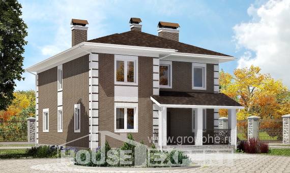 185-002-П Проект двухэтажного дома, доступный дом из пеноблока Астрахань, House Expert
