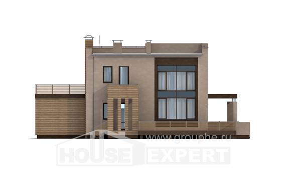 220-003-Л Проект двухэтажного дома, гараж, просторный загородный дом из поризованных блоков, Астрахань