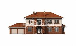 285-001-Л Проект двухэтажного дома и гаражом, уютный коттедж из кирпича, Астрахань