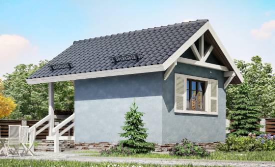 020-001-П Проект одноэтажного дома с мансардой, маленький дом из дерева, Ахтубинск
