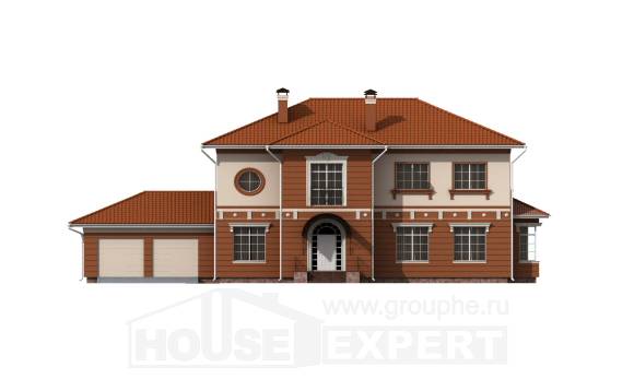 285-001-Л Проект двухэтажного дома и гаражом, уютный коттедж из кирпича, Астрахань