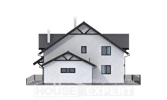 290-003-П Проект двухэтажного дома с мансардой и гаражом, большой дом из керамзитобетонных блоков, Астрахань