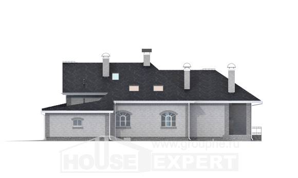 385-001-П Проект двухэтажного дома мансардой и гаражом, современный загородный дом из поризованных блоков, Ахтубинск