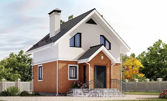 070-001-Л Проект двухэтажного дома с мансардой, уютный коттедж из блока Астрахань | Проекты домов от House Expert