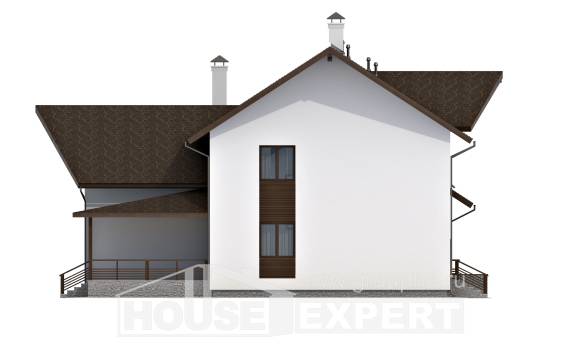 300-002-П Проект двухэтажного дома с мансардой и гаражом, красивый домик из газобетона, Астрахань