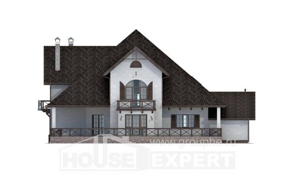 350-001-Л Проект двухэтажного дома с мансардой, гараж, красивый загородный дом из блока, House Expert