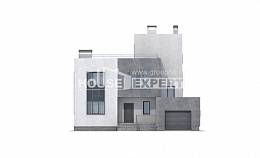 255-001-П Проект двухэтажного дома, гараж, современный коттедж из керамзитобетонных блоков, Ахтубинск