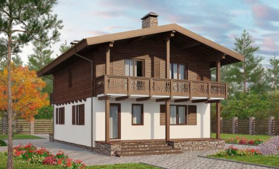 150-016-Л Проект двухэтажного дома мансардный этаж, доступный загородный дом из твинблока Ахтубинск | Проекты домов от House Expert