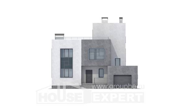 255-001-П Проект двухэтажного дома, гараж, современный коттедж из керамзитобетонных блоков, Ахтубинск