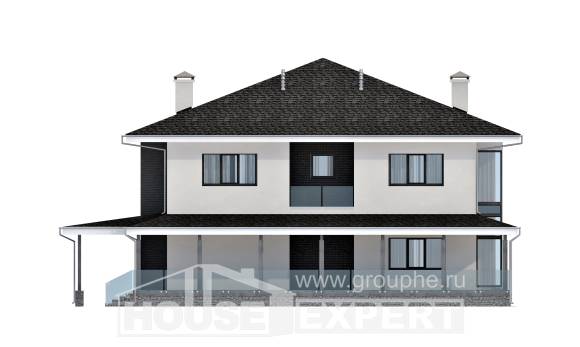245-002-П Проект двухэтажного дома, гараж, средний коттедж из арболита, Ахтубинск