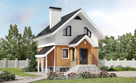 100-005-Л Проект трехэтажного дома с мансардой, современный коттедж из керамзитобетонных блоков Астрахань | Проекты домов от House Expert