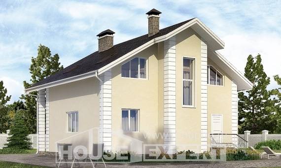 150-002-Л Проект двухэтажного дома мансардный этаж, современный домик из газосиликатных блоков, Астрахань
