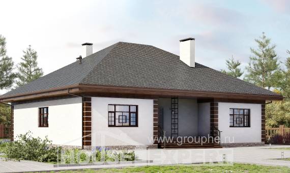 135-003-П Проект одноэтажного дома, экономичный загородный дом из бризолита, Астрахань