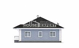 100-001-П Проект одноэтажного дома, скромный дом из теплоблока, House Expert