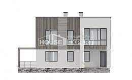 150-017-П Проект двухэтажного дома, компактный коттедж из твинблока, Астрахань