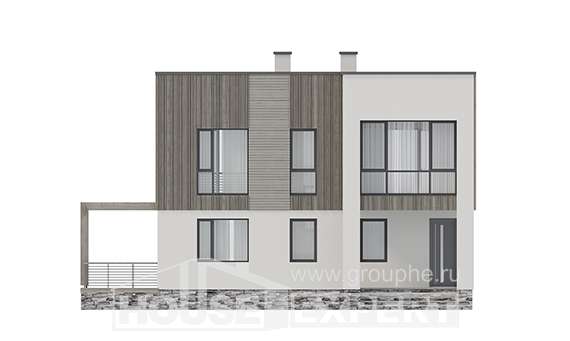 150-017-П Проект двухэтажного дома, компактный коттедж из твинблока, Астрахань