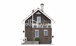 045-001-Л Проект двухэтажного дома с мансардой, маленький дом из пеноблока Ахтубинск, House Expert