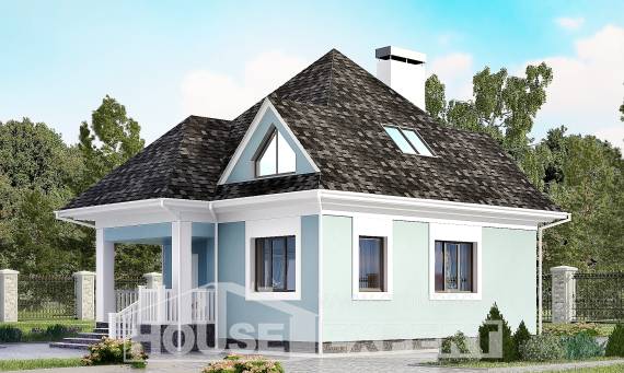 110-001-Л Проект двухэтажного дома с мансардой, недорогой загородный дом из газосиликатных блоков Ахтубинск, House Expert