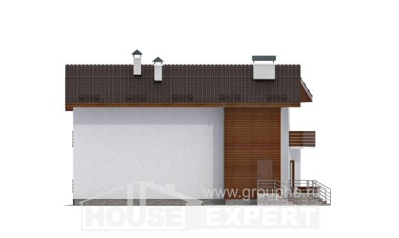 180-009-П Проект двухэтажного дома с мансардой, простой загородный дом из кирпича, Астрахань