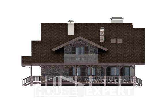 320-001-П Проект двухэтажного дома с мансардой, гараж, современный домик из кирпича, Ахтубинск