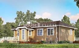 095-001-Л Проект одноэтажного дома, небольшой загородный дом из бревен Астрахань, House Expert
