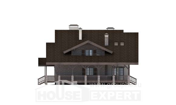 270-001-Л Проект двухэтажного дома с мансардой и гаражом, уютный загородный дом из кирпича, Астрахань