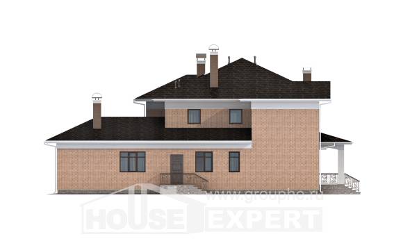 520-001-П Проект трехэтажного дома, просторный коттедж из бризолита, Астрахань