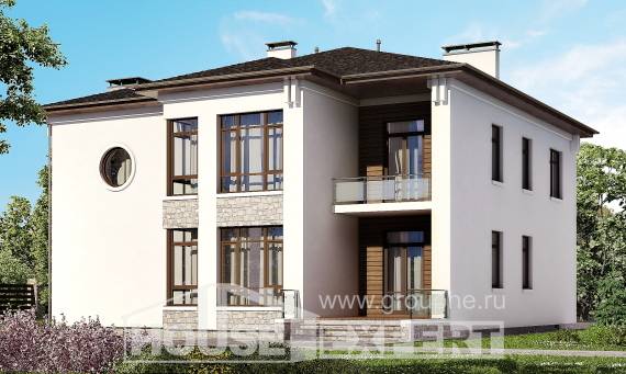 300-005-П Проект двухэтажного дома, огромный загородный дом из кирпича, Ахтубинск