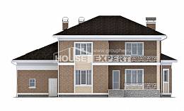 335-002-П Проект двухэтажного дома, гараж, красивый коттедж из кирпича, Астрахань
