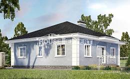 100-001-П Проект одноэтажного дома, уютный дом из газосиликатных блоков, House Expert
