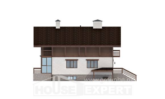 420-001-П Проект трехэтажного дома с мансардным этажом и гаражом, большой загородный дом из кирпича, Ахтубинск