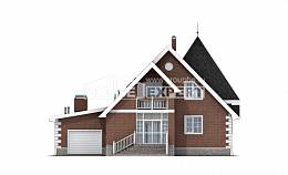 220-002-Л Проект двухэтажного дома с мансардным этажом, гараж, современный дом из блока, Астрахань