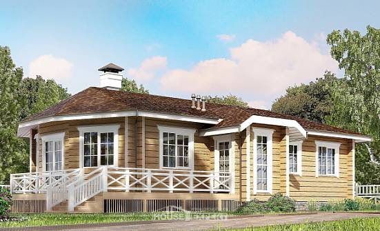 095-001-Л Проект одноэтажного дома, скромный домик из бревен, Астрахань